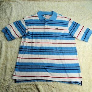 Lacoste Blue/White Polo Shirt Size Large